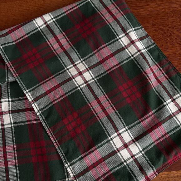 Cotton Tartan Plaid Table Runner 68"L X 14”W Red & Green Christmas Holiday Decor - Picture 1 of 2